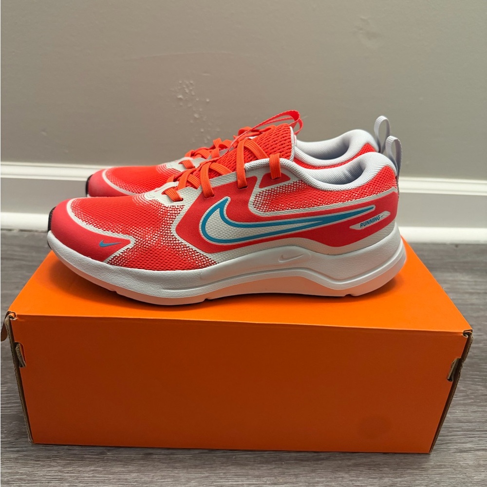 Nike Kids Bright Red and Aqua Sneakers